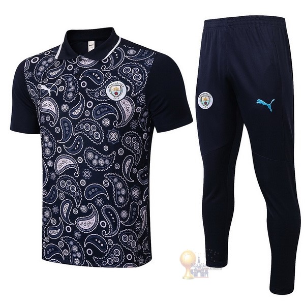 Calcio Maglie Set Completo Polo Manchester City 2021 2022 Purpureo Nero
