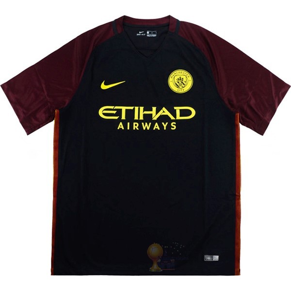 Calcio Maglie Away Maglia Manchester City Retro 2016 2017 Nero