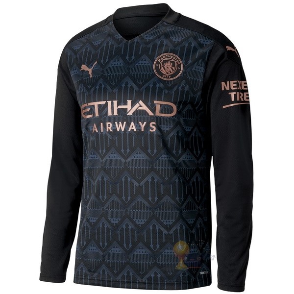 Calcio Maglie Away Manica lunga Manchester City 2020 2021 Nero