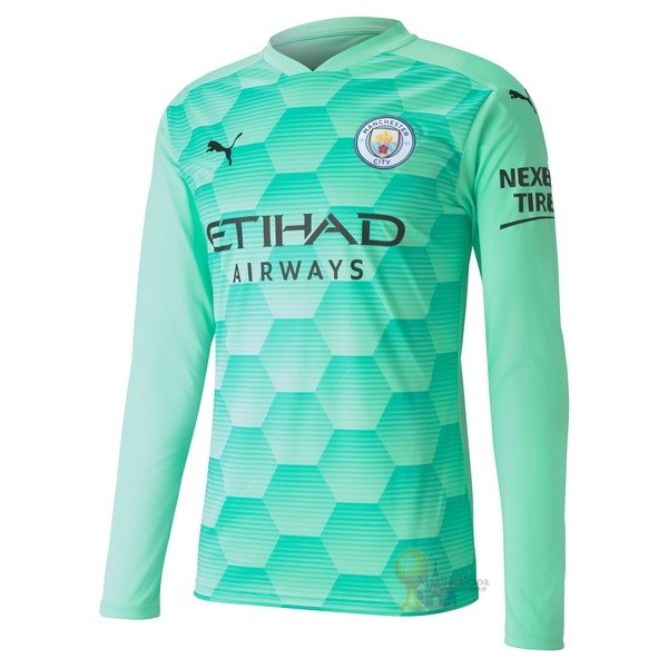 Calcio Maglie Away Manica lunga Portiere Manchester City 2020 2021 Verde