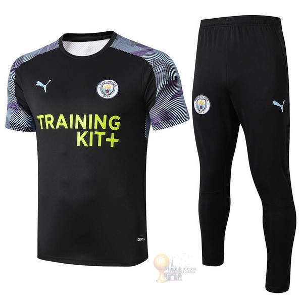 Calcio Maglie Formazione Set Completo Manchester City 2019 2020 Nero Purpureo