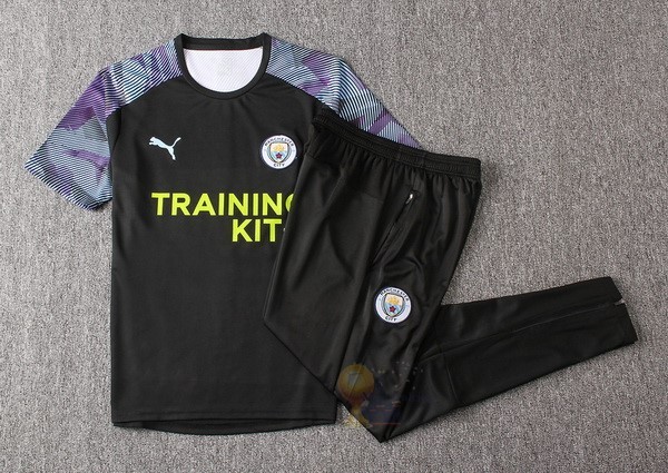 Calcio Maglie Formazione Set Completo Manchester City 2019 2020 Nero Purpureo