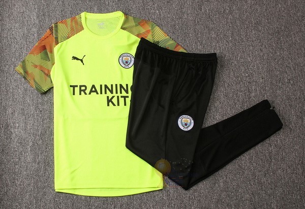 Calcio Maglie Formazione Set Completo Manchester City 2019 2020 Verde Nero