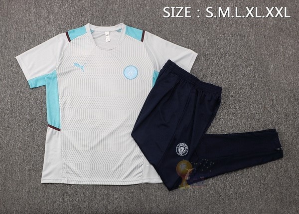 Calcio Maglie Formazione Set Completo Manchester City 2021 2022 Grigio Nero