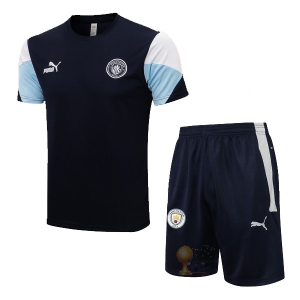 Calcio Maglie Formazione Set Completo Manchester City 2021 2022 I Blu Navy Bianco