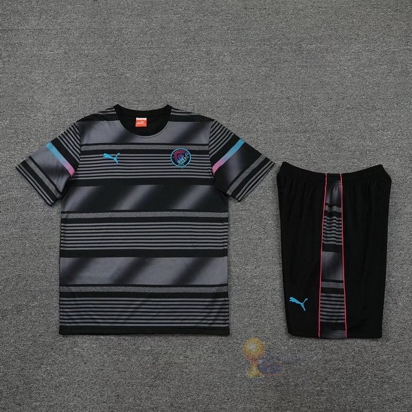 Calcio Maglie Formazione Set Completo Manchester City 2022 2023 Grigio Navy