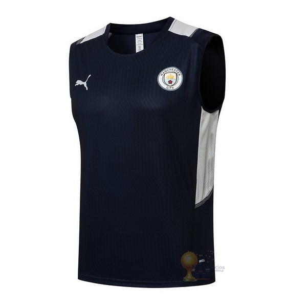 Calcio Maglie Formazione Sin Mangas Manchester City 2021 2022 Blu Navy