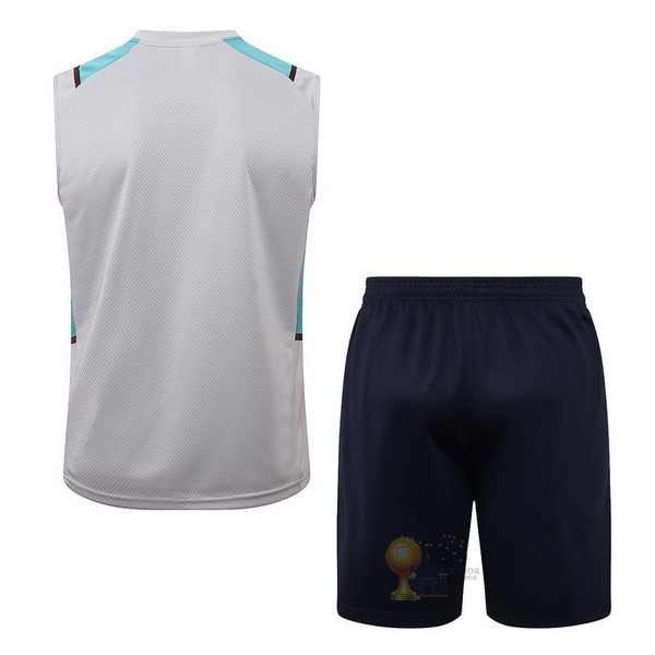 Calcio Maglie Formazione Sin Mangas Set Completo Manchester City 2021 2022 Grigio Nero