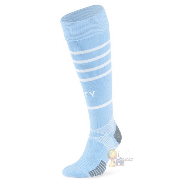 Calcio Maglie Home Calzettoni Manchester City 2021 2022 Blu