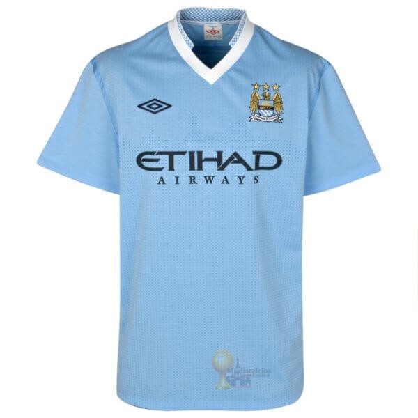 Calcio Maglie Home Maglia Manchester City Retro 11 12 Blu