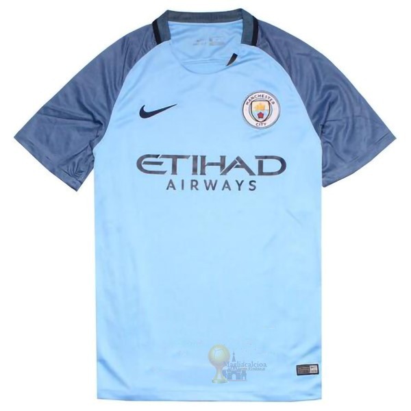 Calcio Maglie Home Maglia Manchester City Retro 2016 2017 Blu