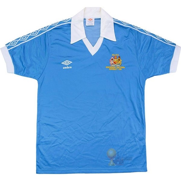 Calcio Maglie Home Maglia Manchester City Stile rétro 1981 Blu