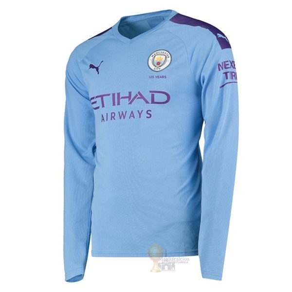 Calcio Maglie Home Manica lunga Manchester City 2019 2020 Blu