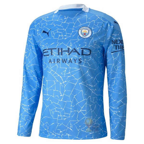 Calcio Maglie Home Manica lunga Manchester City 2020 2021 Blu