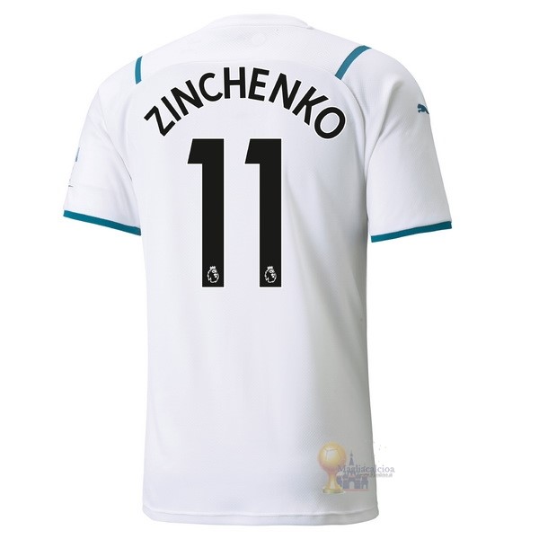 Calcio Maglie NO.11 Zinchenko Away Maglia Manchester City 2021 2022 Bianco