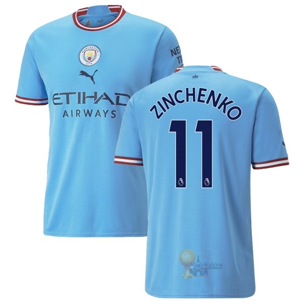 Calcio Maglie NO.11 Zinchenko Home Maglia Manchester City 2022 2023 Blu