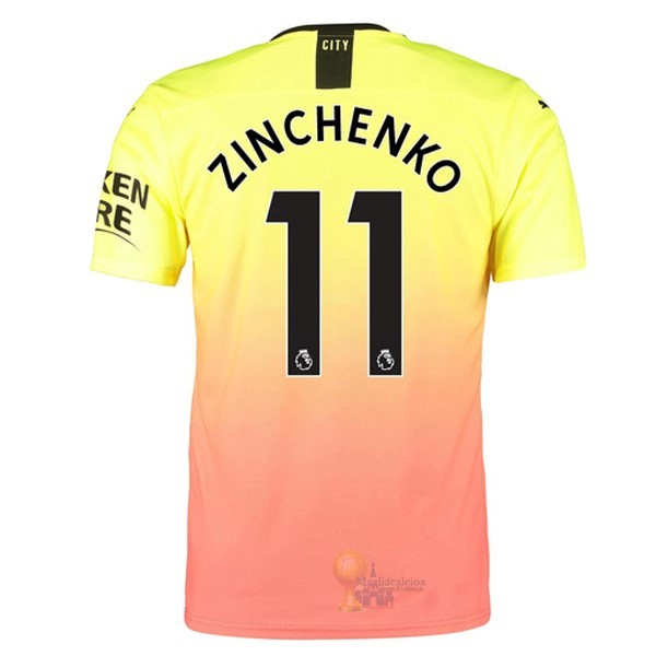 Calcio Maglie NO.11 Zinchenko Terza Maglia Manchester City 2019 2020 Oroange