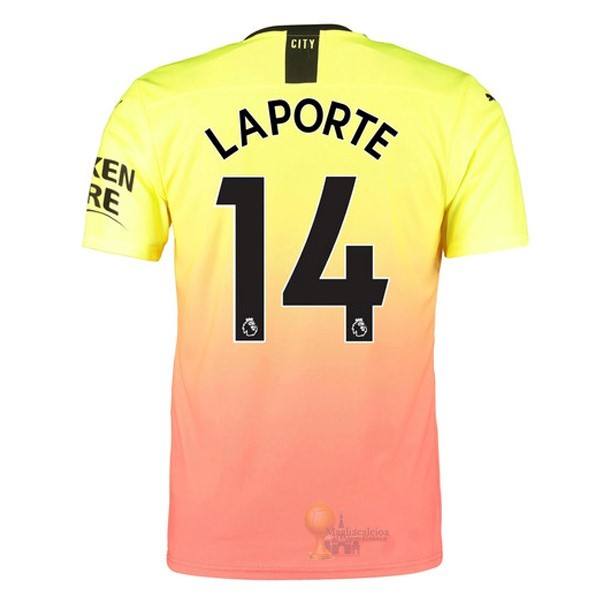 Calcio Maglie NO.14 LapOrote Terza Maglia Manchester City 2019 2020 Oroange