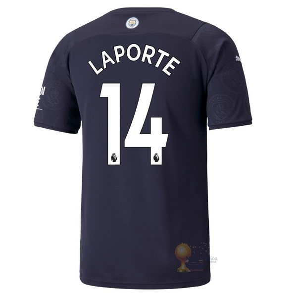 Calcio Maglie NO.14 Laporte Terza Maglia Manchester City 2021 2022 Blu Navy