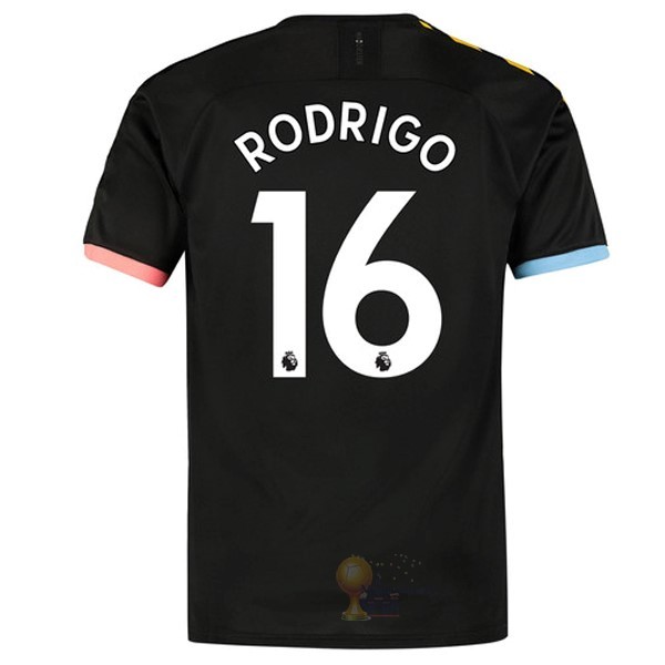 Calcio Maglie NO.16 Rodrigo Away Maglia Manchester City 2019 2020 Nero