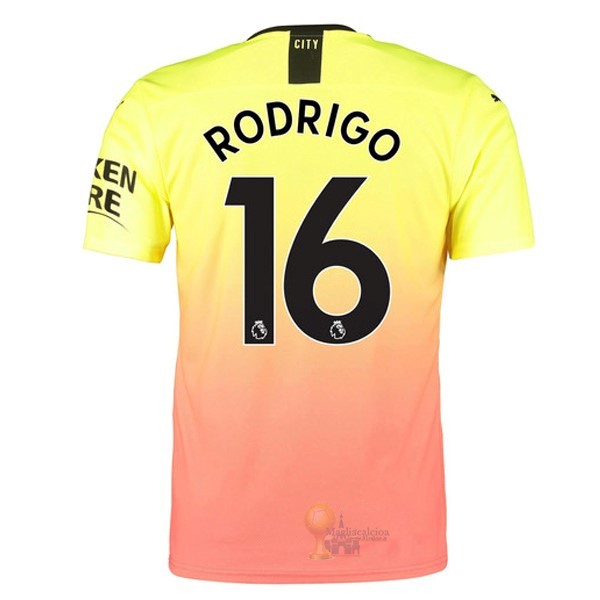 Calcio Maglie NO.16 Rodrigo Terza Maglia Manchester City 2019 2020 Oroange