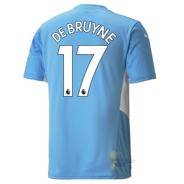 Calcio Maglie NO.17 De Bruyne Home Maglia Manchester City 2021 2022 Blu