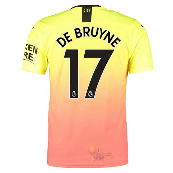 Calcio Maglie NO.17 De Bruyne Terza Maglia Manchester City 2019 2020 Oroange