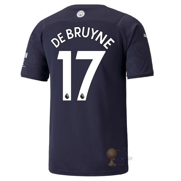 Calcio Maglie NO.17 De Bruyne Terza Maglia Manchester City 2021 2022 Blu Navy
