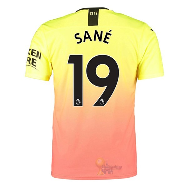 Calcio Maglie NO.19 Sane Terza Maglia Manchester City 2019 2020 Oroange