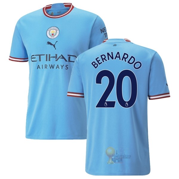 Calcio Maglie NO.20 Bernardo Home Maglia Manchester City 2022 2023 Blu