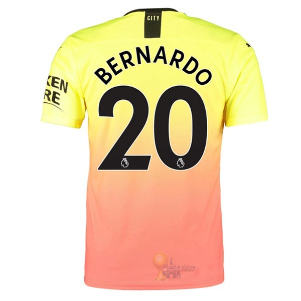 Calcio Maglie NO.20 Bernardo Terza Maglia Manchester City 2019 2020 Oroange