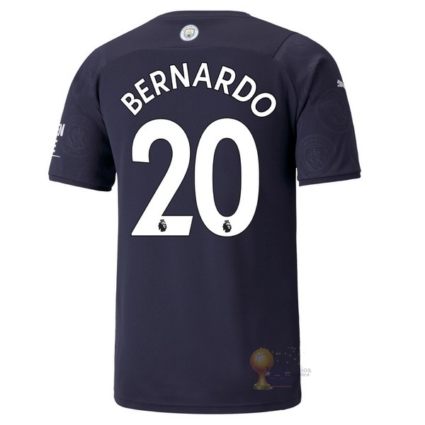 Calcio Maglie NO.20 Bernardo Terza Maglia Manchester City 2021 2022 Blu Navy