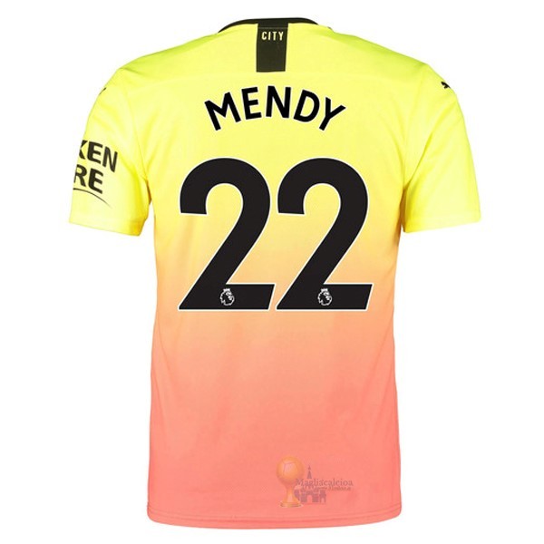 Calcio Maglie NO.22 Mendy Terza Maglia Manchester City 2019 2020 Oroange