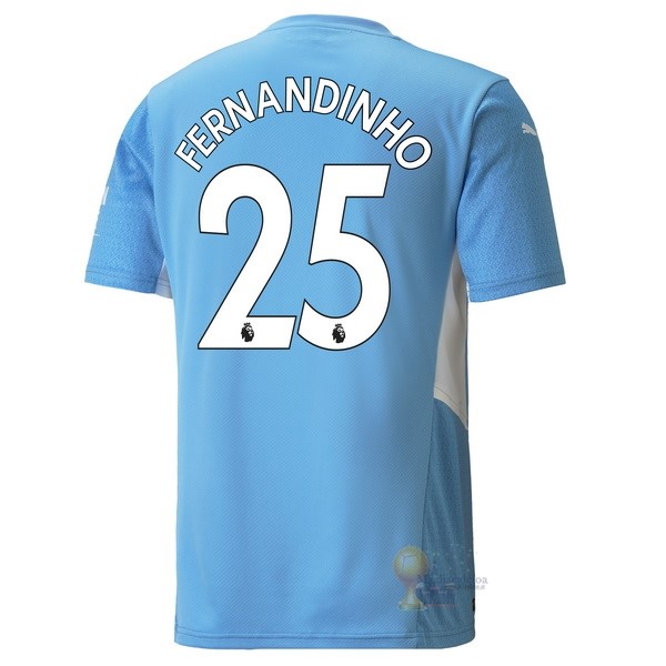 Calcio Maglie NO.25 Fernandinho Home Maglia Manchester City 2021 2022 Blu