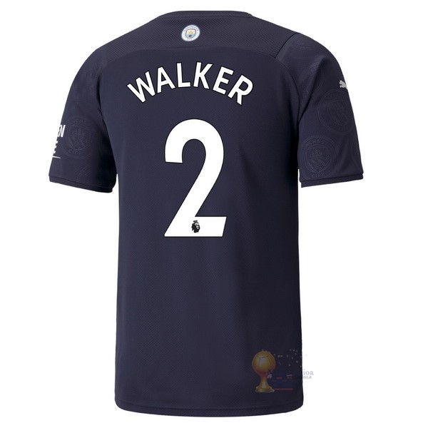 Calcio Maglie NO.2 Walker Terza Maglia Manchester City 2021 2022 Blu Navy