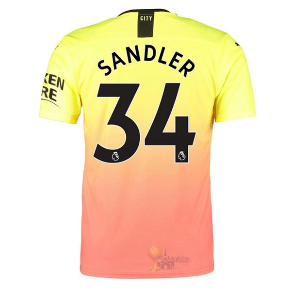 Calcio Maglie NO.34 Sandler Terza Maglia Manchester City 2019 2020 Oroange