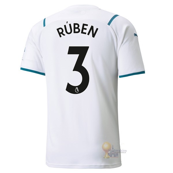 Calcio Maglie NO.3 Rúben Away Maglia Manchester City 2021 2022 Bianco