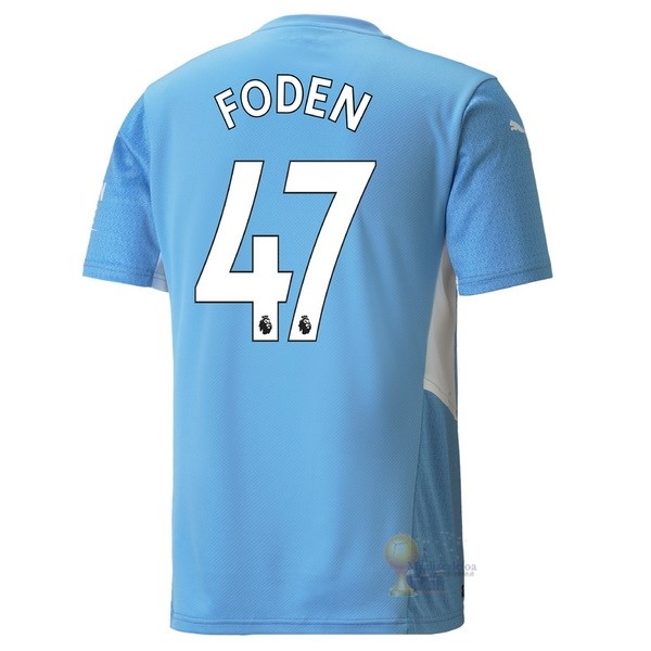 Calcio Maglie NO.47 Foden Home Maglia Manchester City 2021 2022 Blu