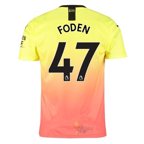 Calcio Maglie NO.47 Foden Terza Maglia Manchester City 2019 2020 Oroange