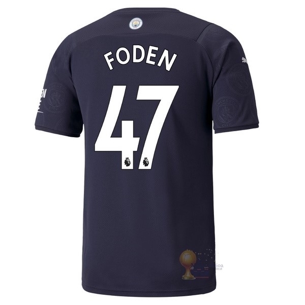 Calcio Maglie NO.47 Foden Terza Maglia Manchester City 2021 2022 Blu Navy
