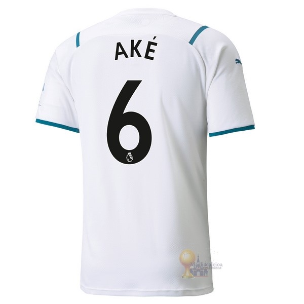 Calcio Maglie NO.6 Aké Away Maglia Manchester City 2021 2022 Bianco