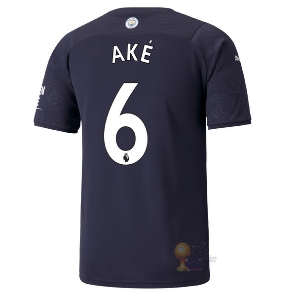 Calcio Maglie NO.6 Aké Terza Maglia Manchester City 2021 2022 Blu Navy