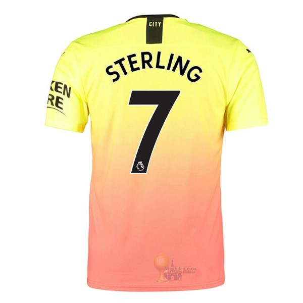 Calcio Maglie NO.7 Sterling Terza Maglia Manchester City 2019 2020 Oroange