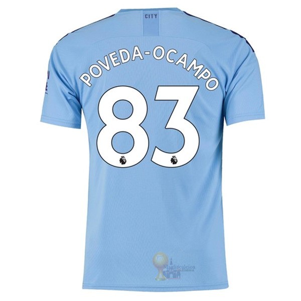 Calcio Maglie NO.83 Poveda Ocampo Home Maglia Manchester City 2019 2020 Blu