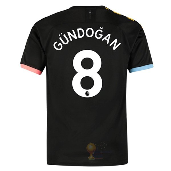 Calcio Maglie NO.8 Gundogan Away Maglia Manchester City 2019 2020 Nero