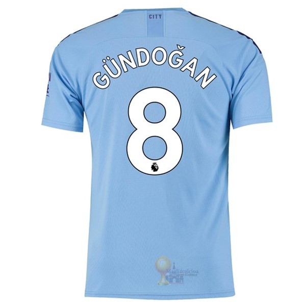 Calcio Maglie NO.8 Gundogan Home Maglia Manchester City 2019 2020 Blu