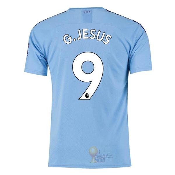 Calcio Maglie NO.9 G.Jesus Home Maglia Manchester City 2019 2020 Blu