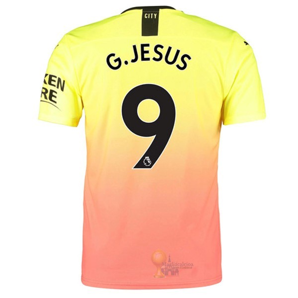 Calcio Maglie NO.9 G.Jesus Terza Maglia Manchester City 2019 2020 Oroange