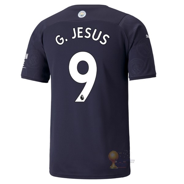 Calcio Maglie NO.9 G.Jesus Terza Maglia Manchester City 2021 2022 Blu Navy