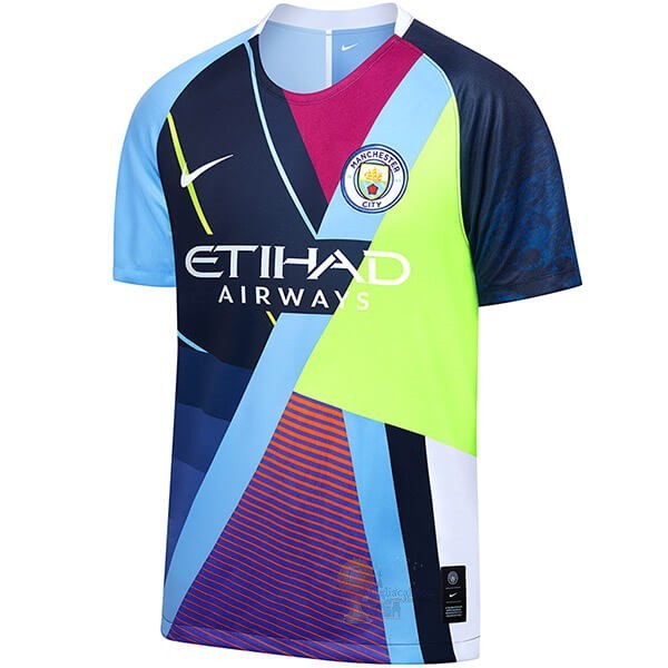 Calcio Maglie Édition commémoroative Maglia Manchester City 2019 2020 Blu Luce